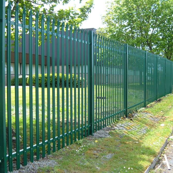 Palisade fencing is used to create boundaries for communities.