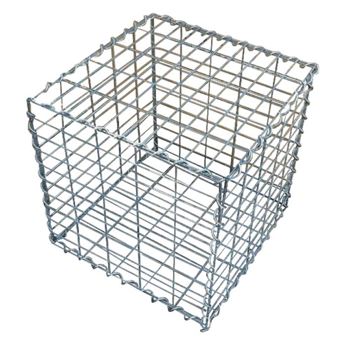 A piece of welded gabion with spiral wire on transparent background.
